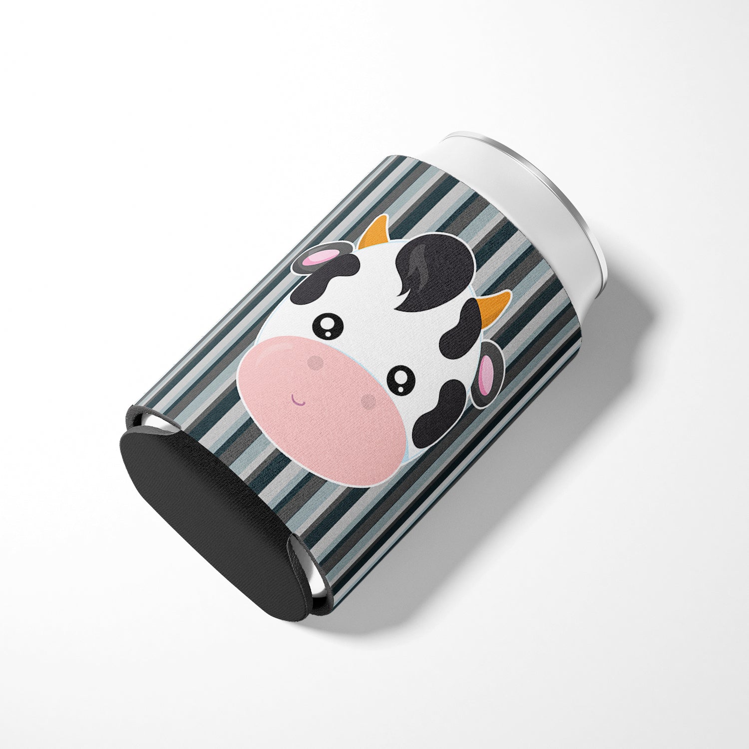 Cow Face Can or Bottle Hugger Cooler Sleeve for Standard 12 oz Cans, Insulated Foam Beer & Soda Can Hugger Reusable