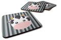 Cow Face Foam Coasters Set of 4 Cup Coasters for Indoor Outdoor, Tabletop Protection, Anti Slip, Mouse pad Material