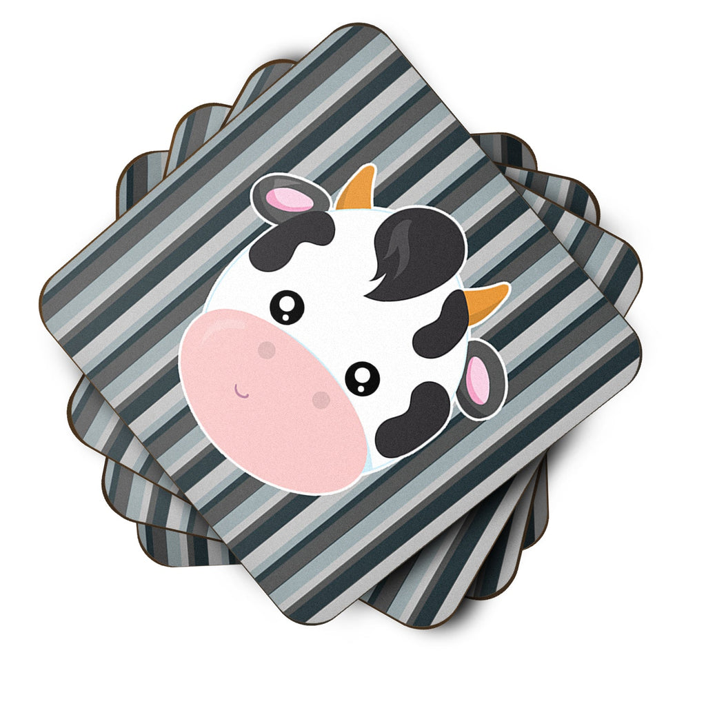 Cow Face Foam Coasters Set of 4 Cup Coasters for Indoor Outdoor, Tabletop Protection, Anti Slip, Mouse pad Material