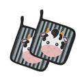 Cow Face Pot Holder Set of 2 Heat Resistant Quilted Hot Pads 7.5 x 7.5 Inch, Insulated Kitchen Trivets for Cooking & Baking