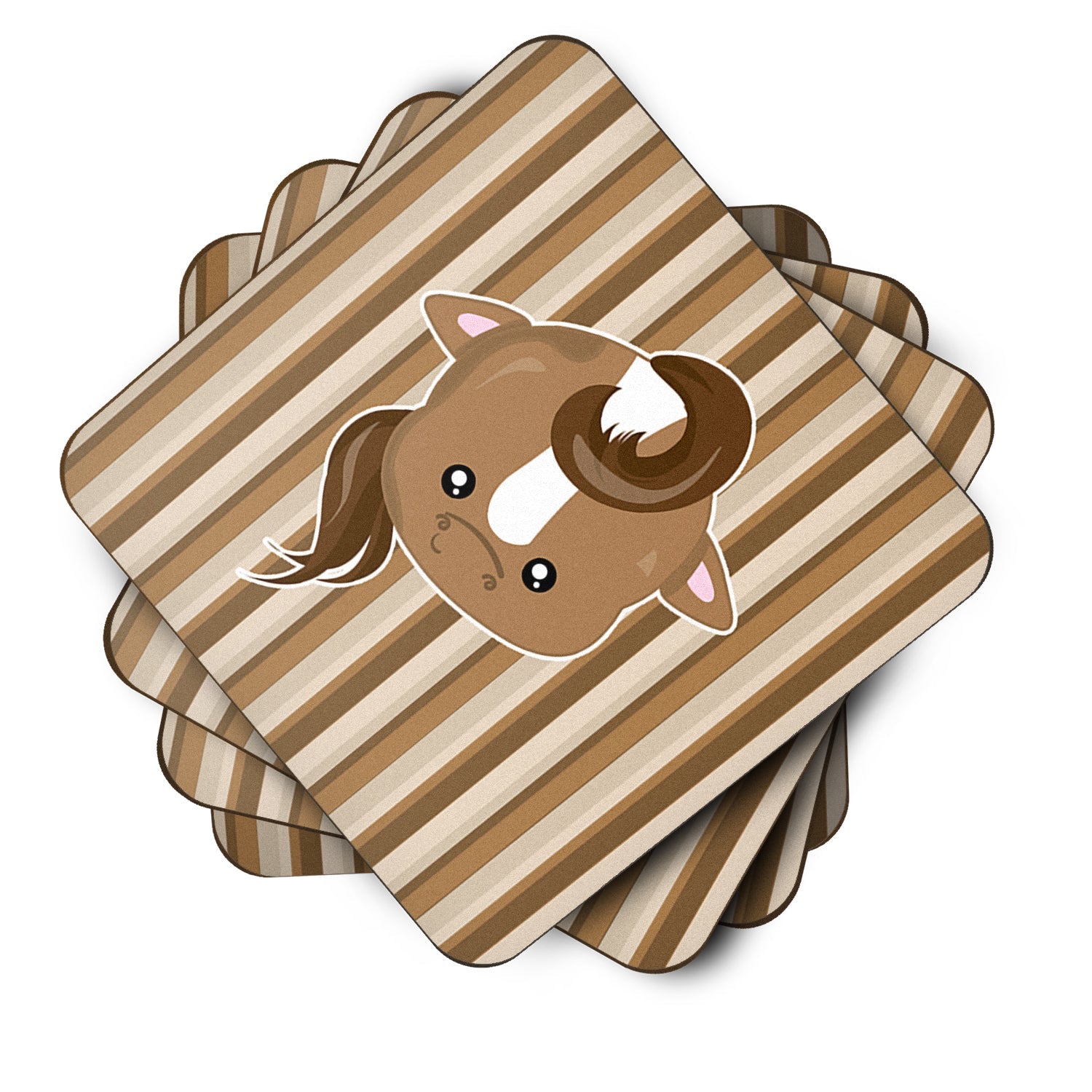 Horse Face Foam Coasters Set of 4 Cup Coasters for Indoor Outdoor, Tabletop Protection, Anti Slip, Mouse pad Material