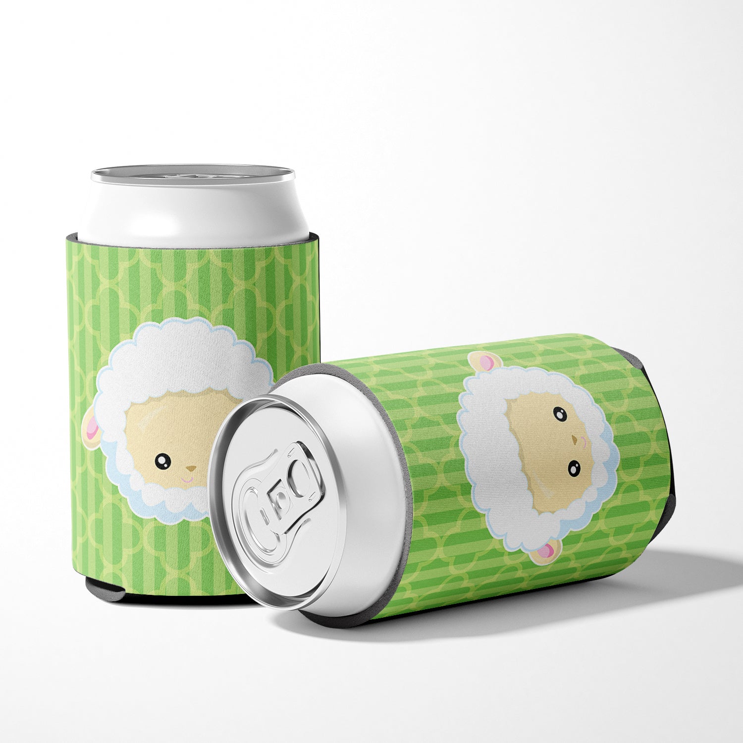 Sheep Lamb Face Can or Bottle Hugger Cooler Sleeve for Standard 12 oz Cans, Insulated Foam Beer & Soda Can Hugger Reusable