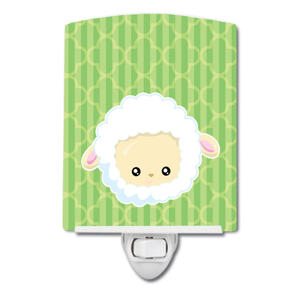 Sheep Lamb Face Ceramic Night Light Compact, UL-Certified, Ideal for Bedroom, Bathroom, Nursery, Hallway, Kitchen, 6x4x3, Multicolor