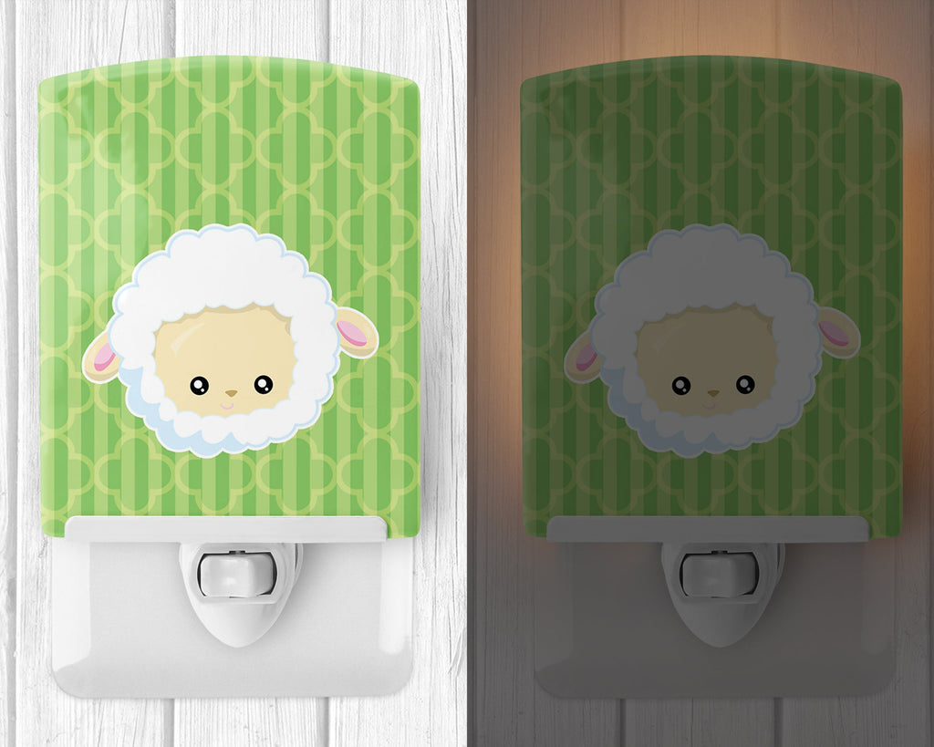 Sheep Lamb Face Ceramic Night Light Compact, UL-Certified, Ideal for Bedroom, Bathroom, Nursery, Hallway, Kitchen, 6x4x3, Multicolor