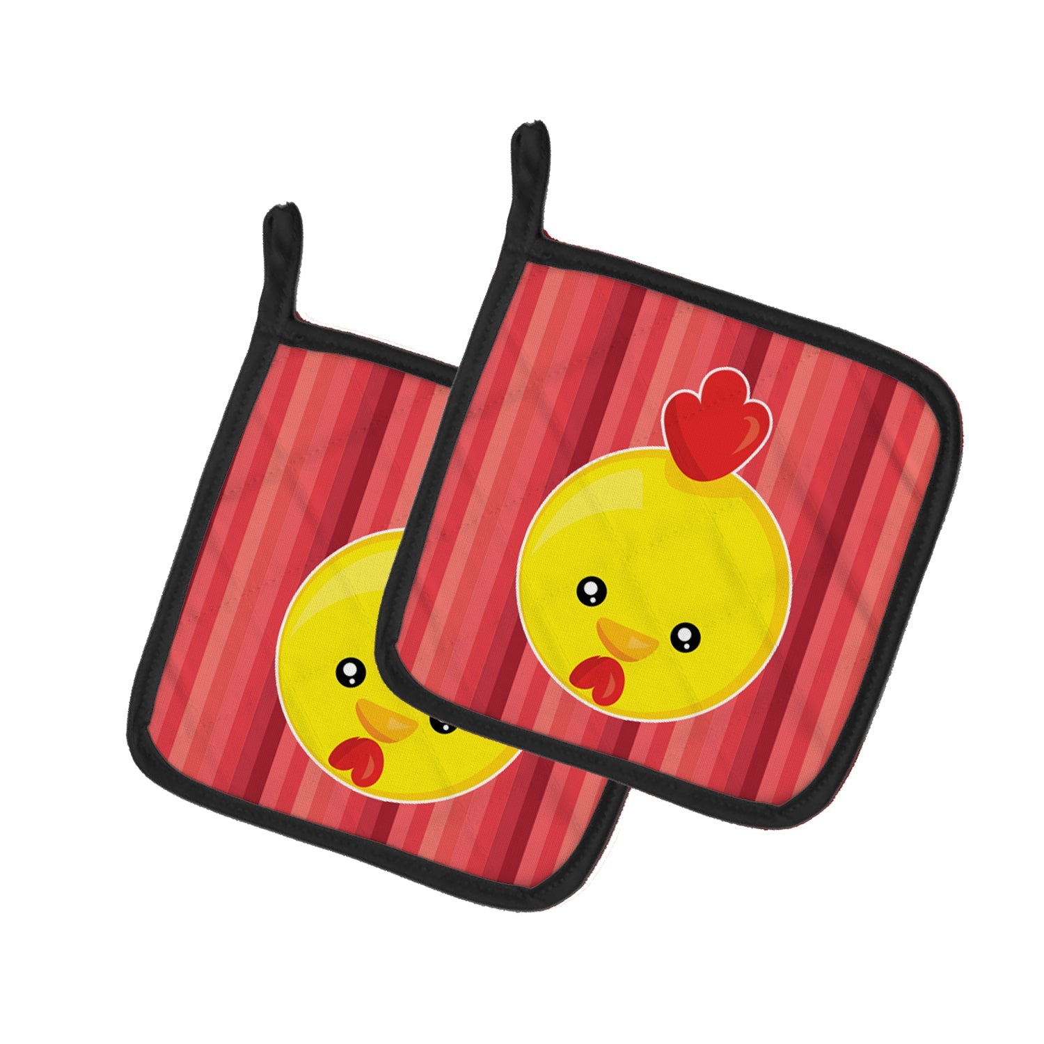 Chicken Face Pot Holder Set of 2 Heat Resistant Quilted Hot Pads 7.5 x 7.5 Inch, Insulated Kitchen Trivets for Cooking & Baking