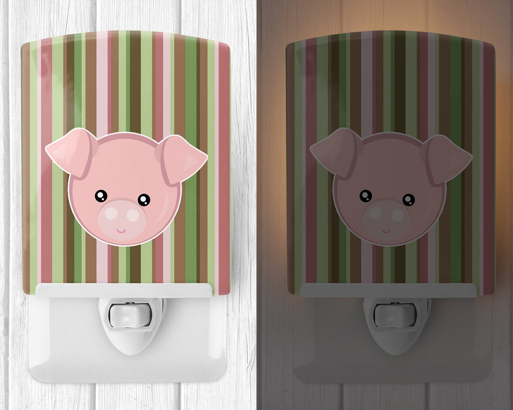 Pig Face Ceramic Night Light Compact, UL-Certified, Ideal for Bedroom, Bathroom, Nursery, Hallway, Kitchen, 6x4x3, Multicolor