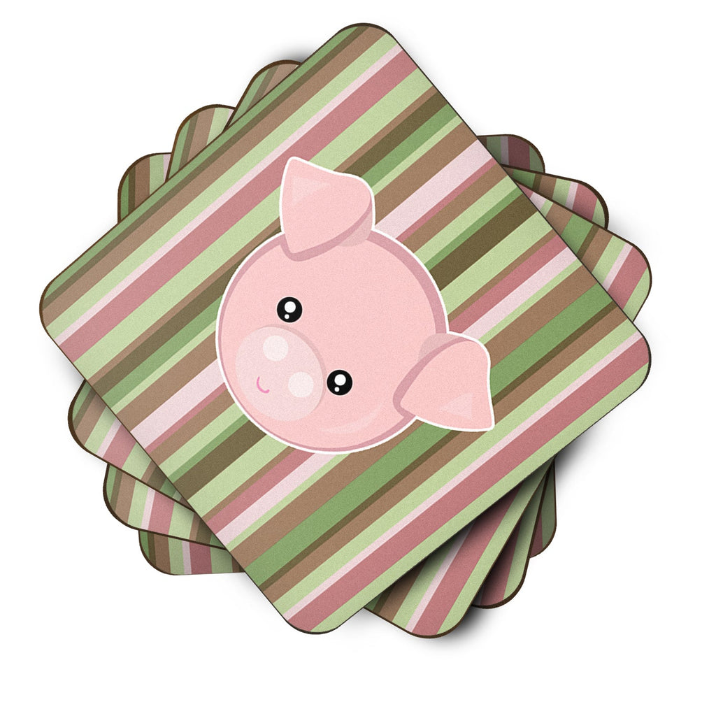 Pig Face Foam Coasters Set of 4 Cup Coasters for Indoor Outdoor, Tabletop Protection, Anti Slip, Mouse pad Material
