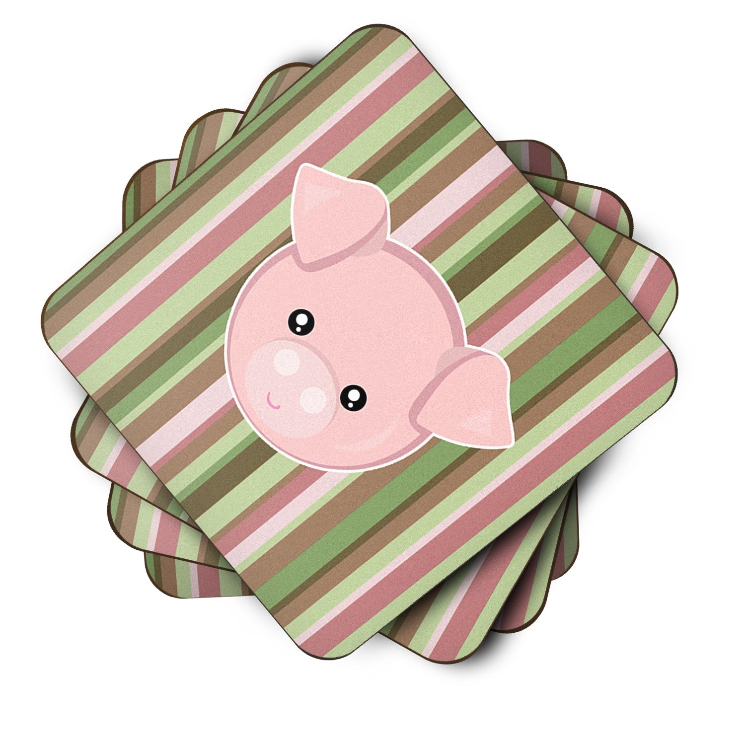 Pig Face Foam Coasters Set of 4 Cup Coasters for Indoor Outdoor, Tabletop Protection, Anti Slip, Mouse pad Material