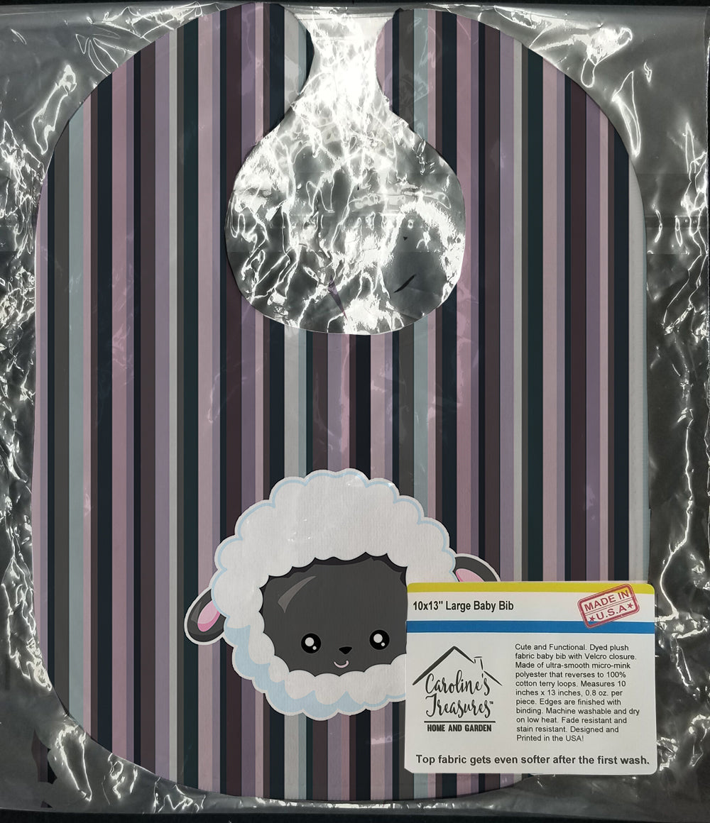 Black Sheep Lamb Face  Baby Bib Easy-Clean Baby Bib Baby Feeding Accessory Baby Mealtime Essential, 10 x 13, Multicolor