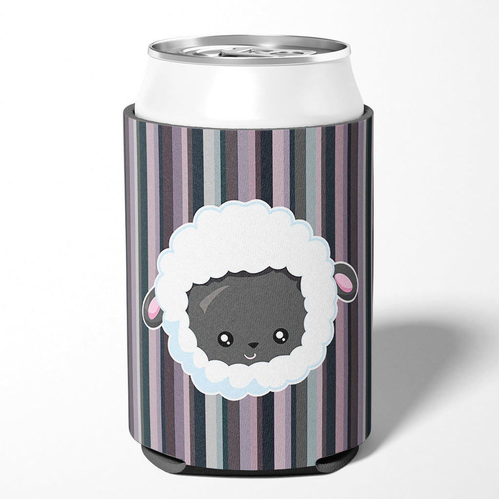 Black Sheep Lamb Face  Can or Bottle Hugger Cooler Sleeve for Standard 12 oz Cans, Insulated Foam Beer & Soda Can Hugger Reusable