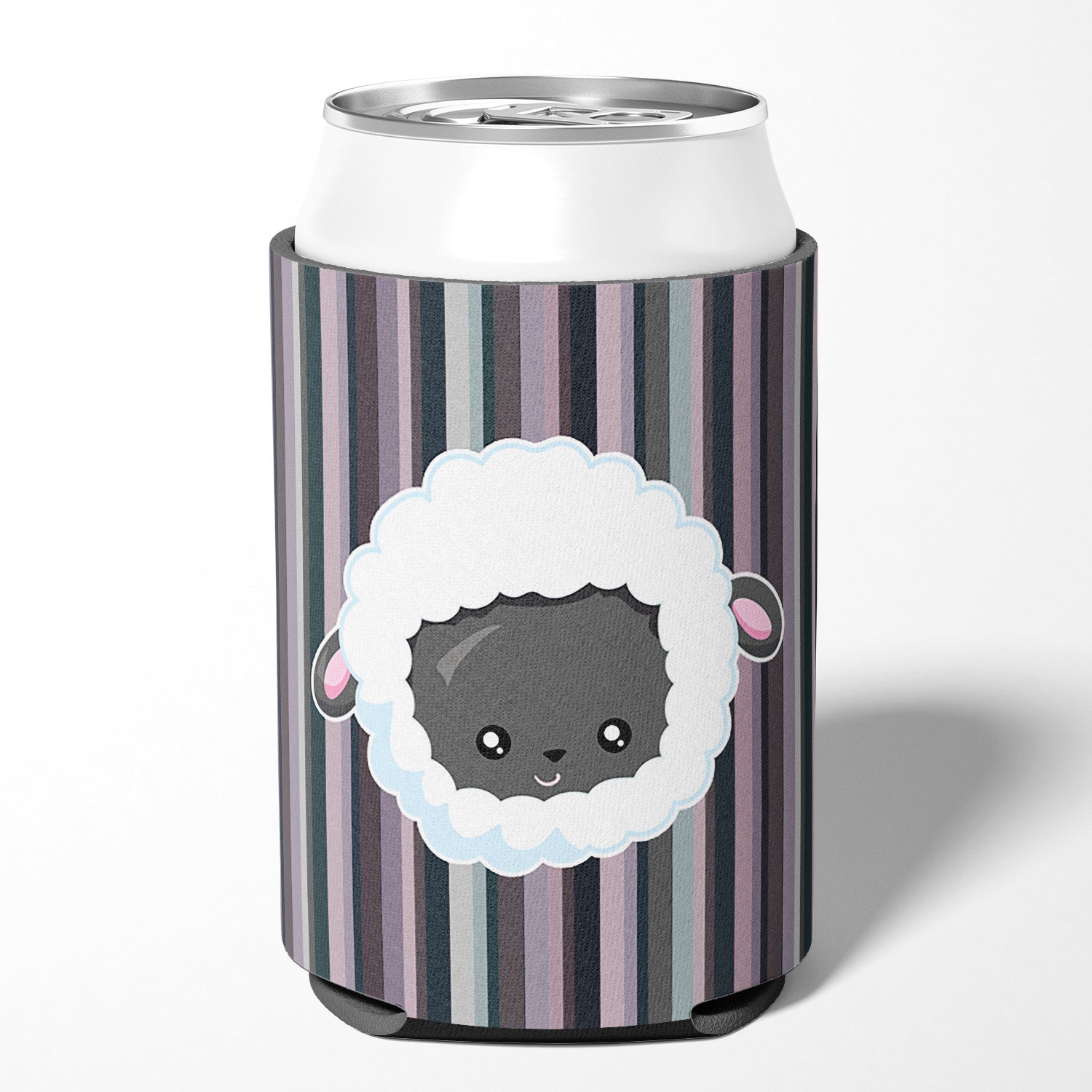 Black Sheep Lamb Face  Can or Bottle Hugger Cooler Sleeve for Standard 12 oz Cans, Insulated Foam Beer & Soda Can Hugger Reusable