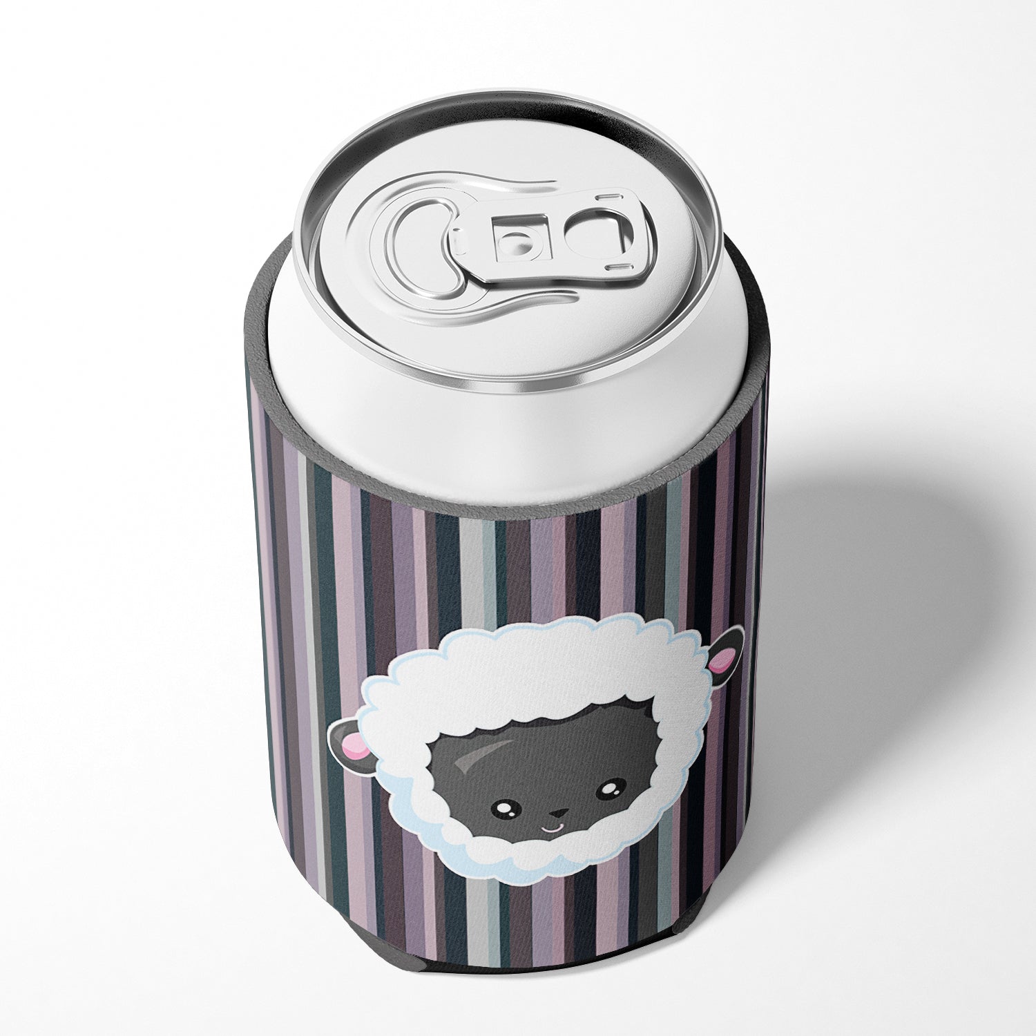 Black Sheep Lamb Face  Can or Bottle Hugger Cooler Sleeve for Standard 12 oz Cans, Insulated Foam Beer & Soda Can Hugger Reusable
