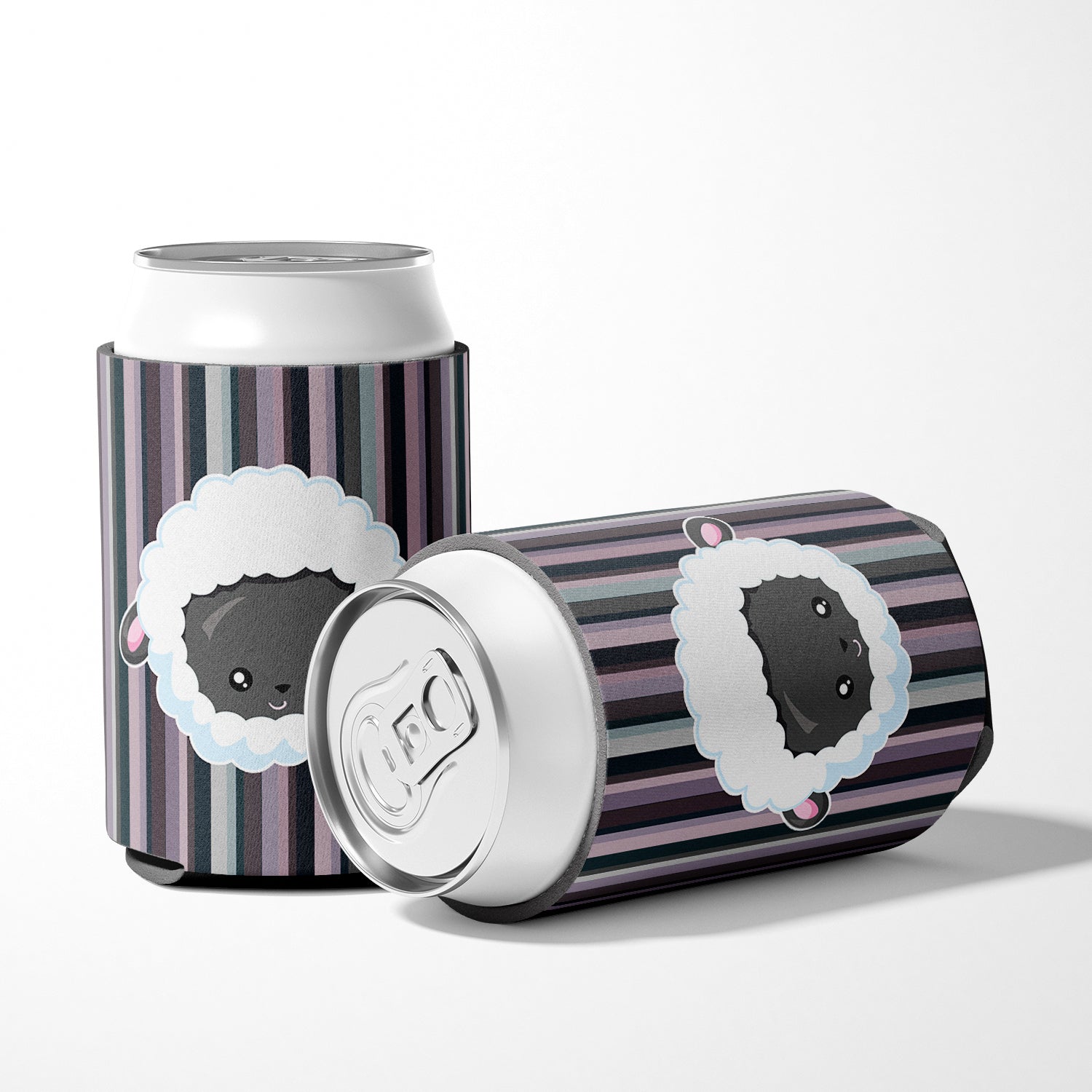 Black Sheep Lamb Face  Can or Bottle Hugger Cooler Sleeve for Standard 12 oz Cans, Insulated Foam Beer & Soda Can Hugger Reusable