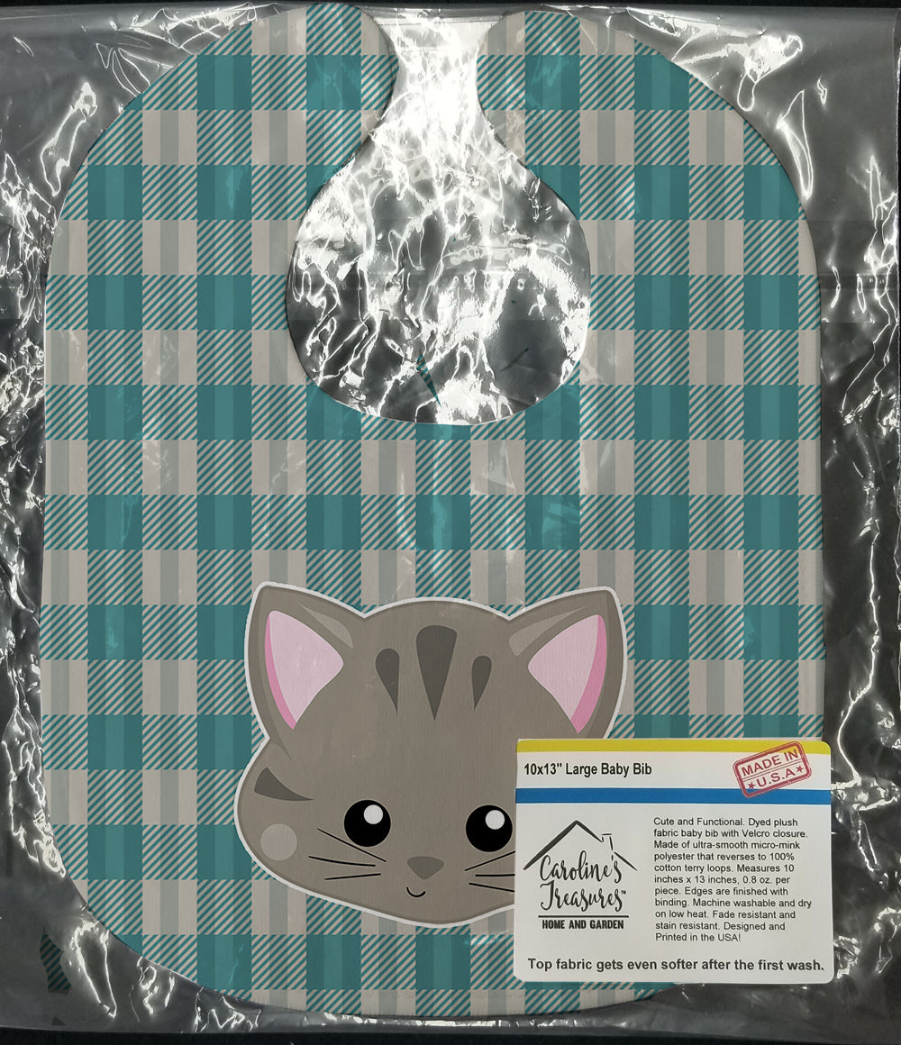 Kitten Face  Baby Bib Easy-Clean Baby Bib Baby Feeding Accessory Baby Mealtime Essential, 10 x 13, Multicolor