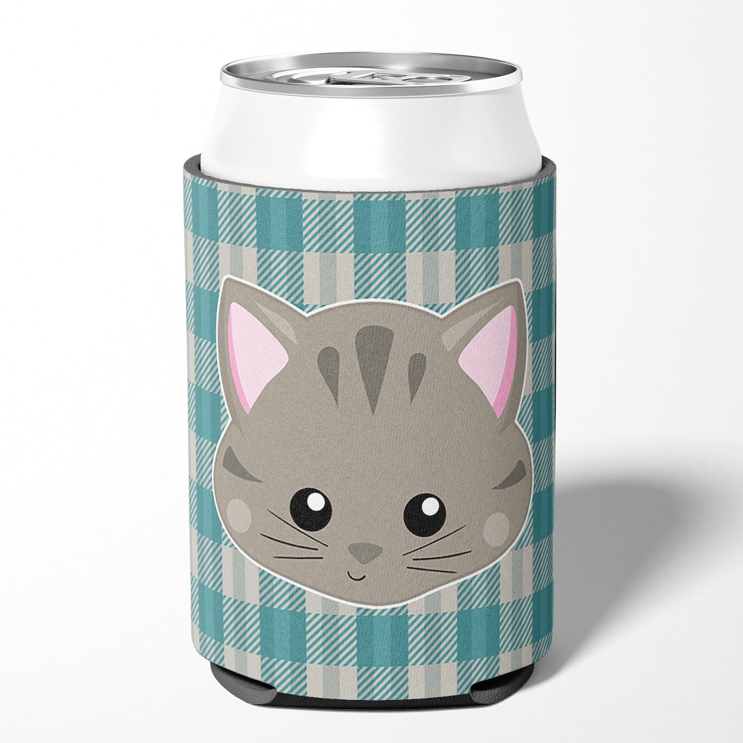 Kitten Face  Can or Bottle Hugger Cooler Sleeve for Standard 12 oz Cans, Insulated Foam Beer & Soda Can Hugger Reusable
