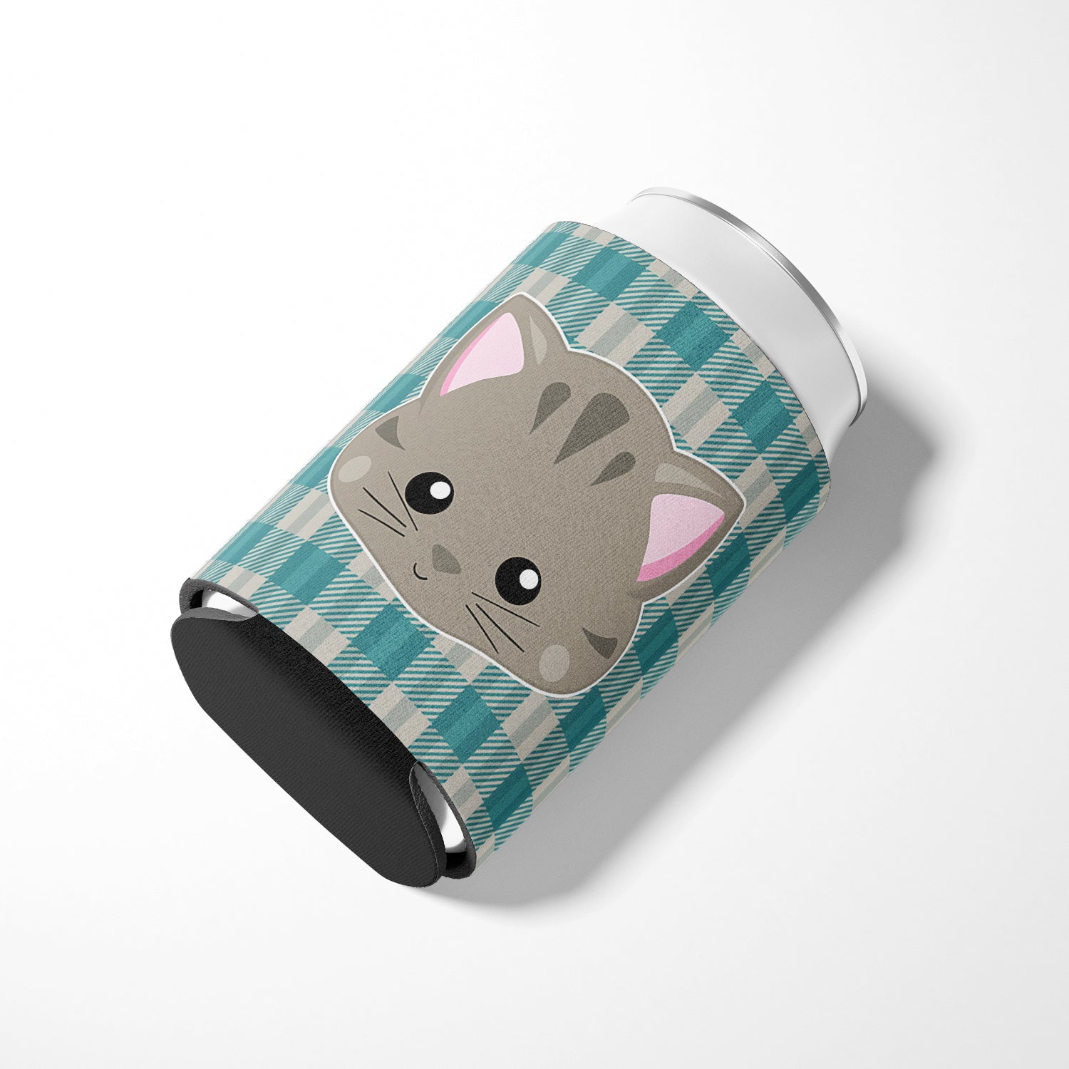 Kitten Face  Can or Bottle Hugger Cooler Sleeve for Standard 12 oz Cans, Insulated Foam Beer & Soda Can Hugger Reusable