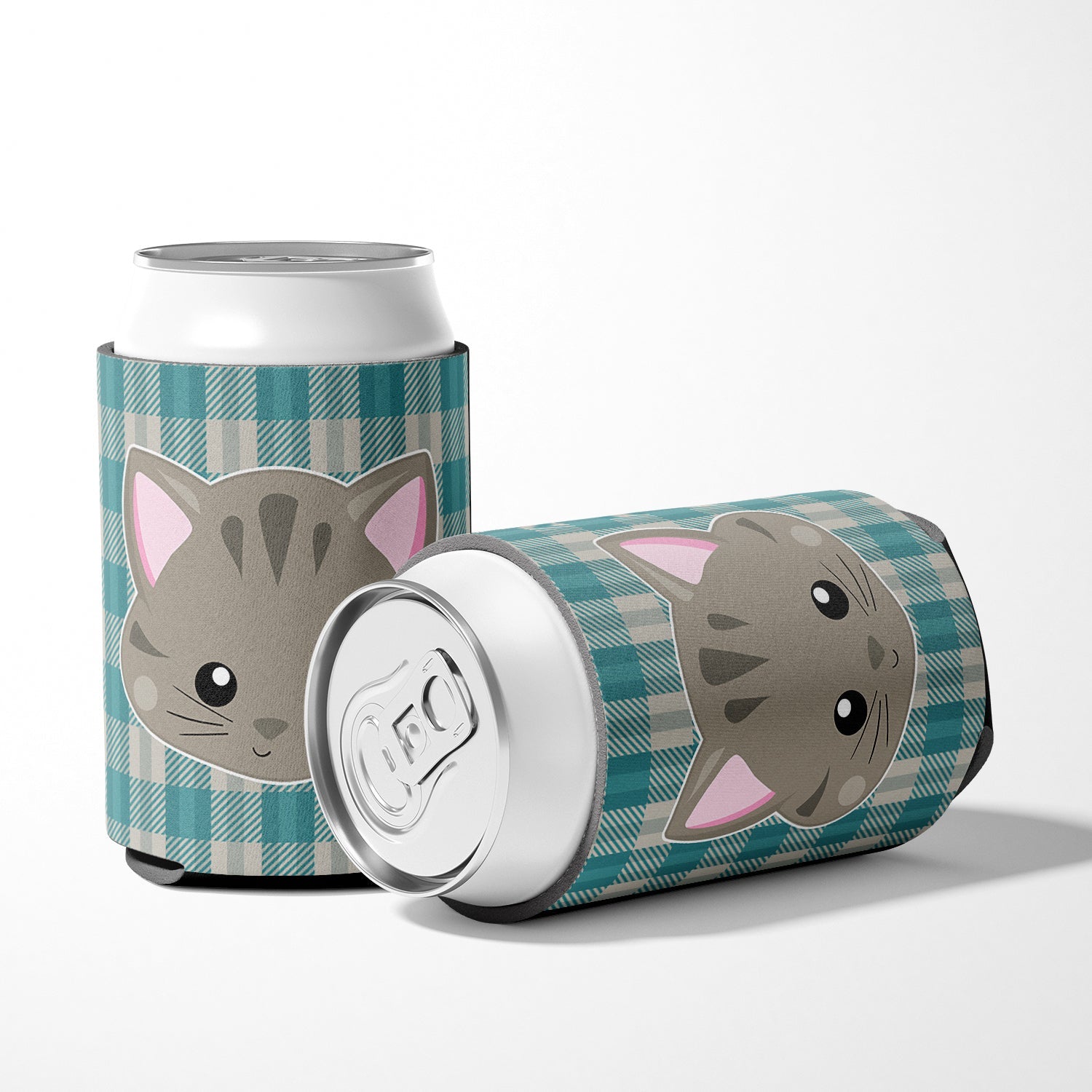 Kitten Face  Can or Bottle Hugger Cooler Sleeve for Standard 12 oz Cans, Insulated Foam Beer & Soda Can Hugger Reusable
