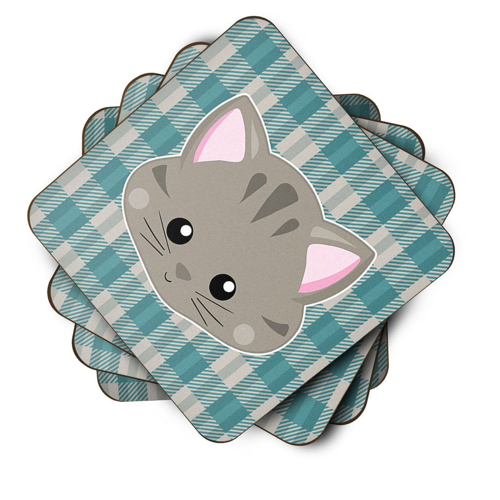 Kitten Face  Foam Coasters Set of 4 Cup Coasters for Indoor Outdoor, Tabletop Protection, Anti Slip, Mouse pad Material