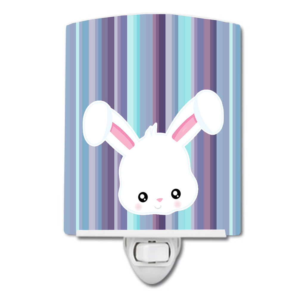 Rabbit Face Ceramic Night Light Compact, UL-Certified, Ideal for Bedroom, Bathroom, Nursery, Hallway, Kitchen, 6x4x3, Multicolor