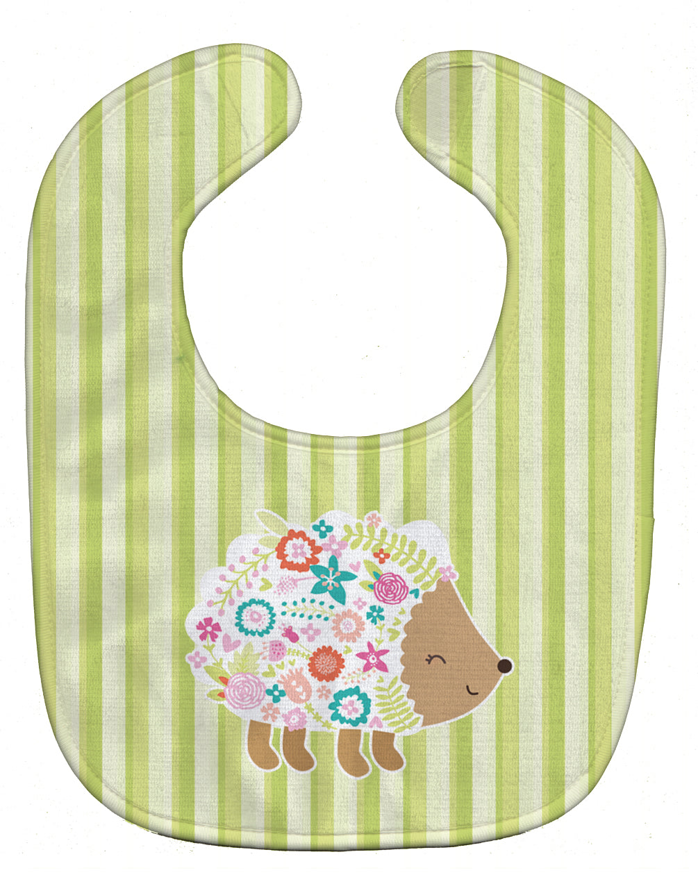 Flowered Hedgehog Baby Bib Easy-Clean Baby Bib Baby Feeding Accessory Baby Mealtime Essential, 10 x 13, Multicolor