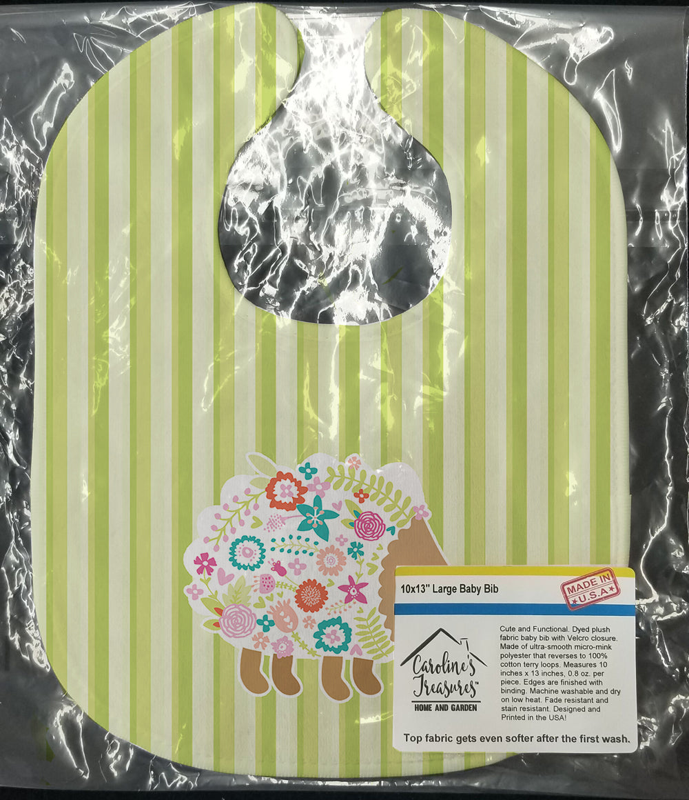 Flowered Hedgehog Baby Bib Easy-Clean Baby Bib Baby Feeding Accessory Baby Mealtime Essential, 10 x 13, Multicolor