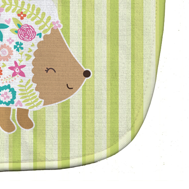 Flowered Hedgehog Baby Bib Easy-Clean Baby Bib Baby Feeding Accessory Baby Mealtime Essential, 10 x 13, Multicolor