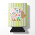 Flowered Hedgehog Can or Bottle Hugger Cooler Sleeve for Standard 12 oz Cans, Insulated Foam Beer & Soda Can Hugger Reusable