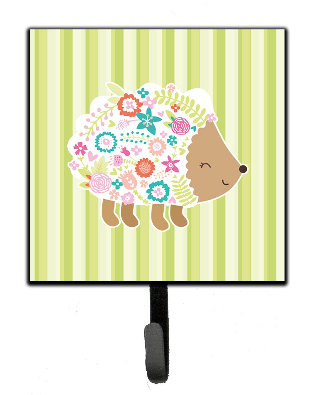 Flowered Hedgehog Leash or Key Holder Wall Hooks, Key Hooks Holder, Coat Rack Wall Mount, Coat Hooks, Hooks for Hanging Keys, Towels, Aprons, Leashes