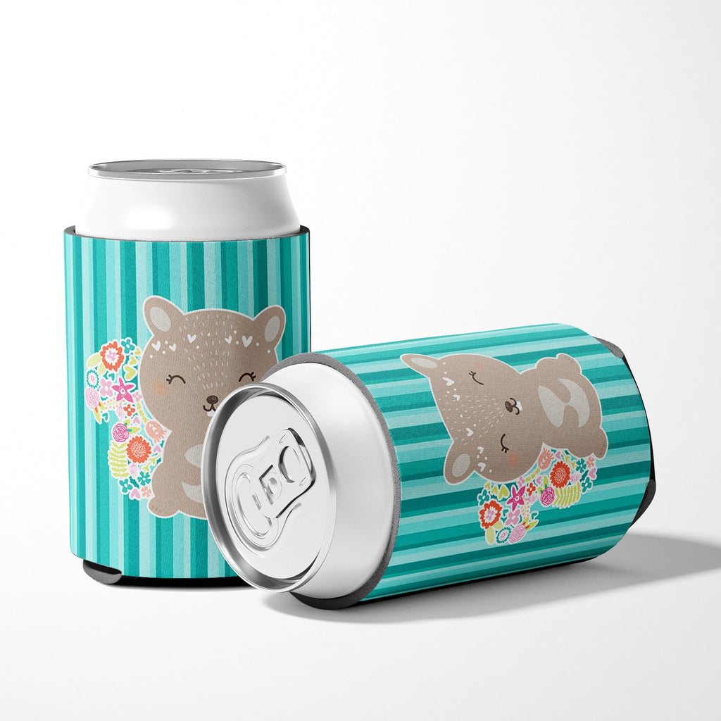 Flowered Squirrel Can or Bottle Hugger Cooler Sleeve for Standard 12 oz Cans, Insulated Foam Beer & Soda Can Hugger Reusable