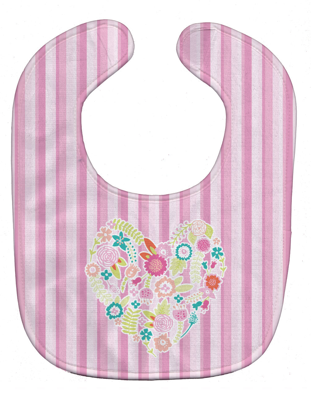 Flowered Heart Baby Bib Easy-Clean Baby Bib Baby Feeding Accessory Baby Mealtime Essential, 10 x 13, Multicolor