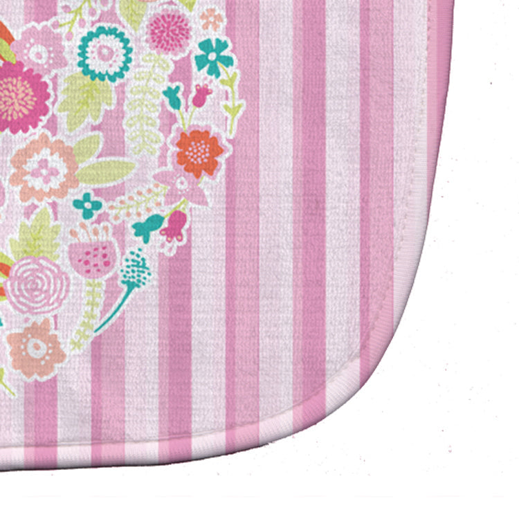 Flowered Heart Baby Bib Easy-Clean Baby Bib Baby Feeding Accessory Baby Mealtime Essential, 10 x 13, Multicolor