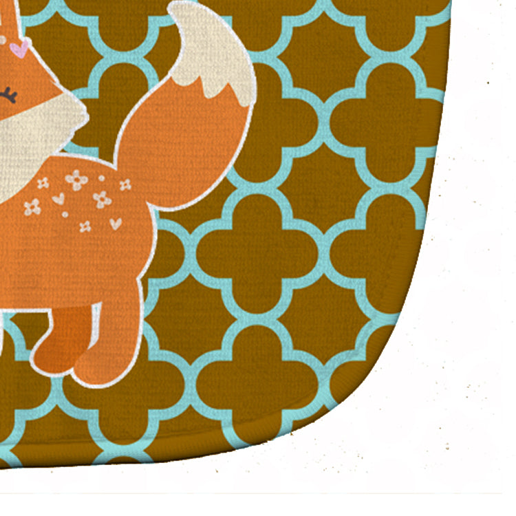 Fox on Quatrafoil Baby Bib Easy-Clean Baby Bib Baby Feeding Accessory Baby Mealtime Essential, 10 x 13, Multicolor