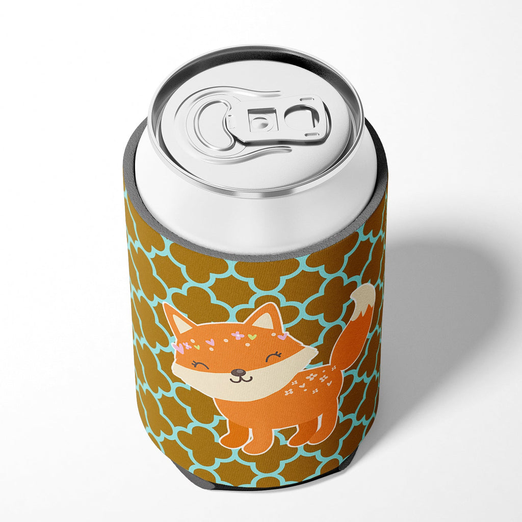 Fox on Quatrafoil Can or Bottle Hugger Cooler Sleeve for Standard 12 oz Cans, Insulated Foam Beer & Soda Can Hugger Reusable