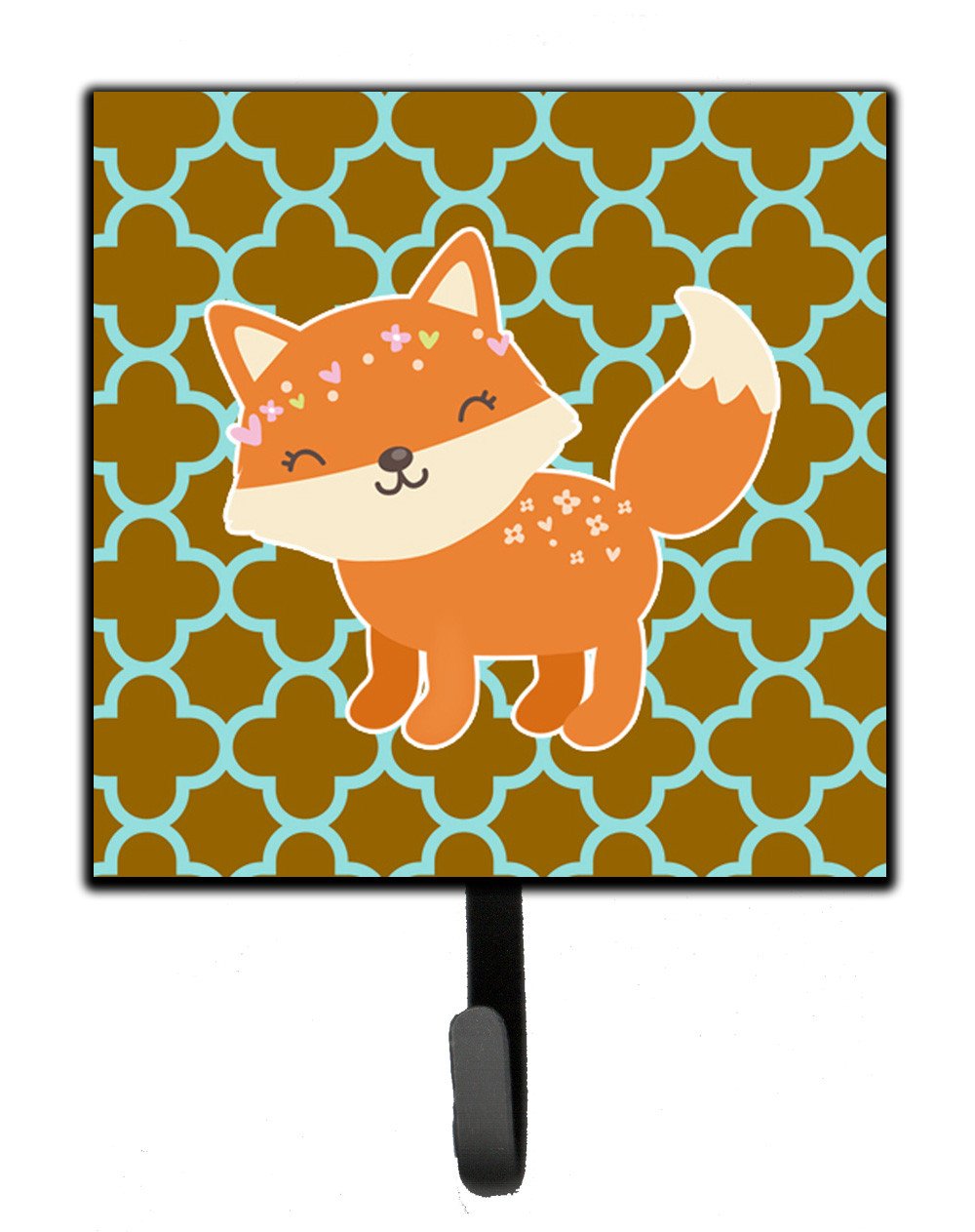 Fox on Quatrafoil Leash or Key Holder Wall Hooks, Key Hooks Holder, Coat Rack Wall Mount, Coat Hooks, Hooks for Hanging Keys, Towels, Aprons, Leashes