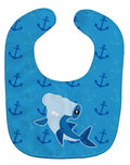 Hammerhead Shark on Anchors Baby Bib Easy-Clean Baby Bib Baby Feeding Accessory Baby Mealtime Essential, 10 x 13, Multicolor