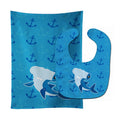 Hammerhead Shark on Anchors Baby Bib & Burp Cloth Easy-Clean Baby Bib Baby Feeding Accessory Baby Mealtime Essential