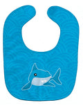 Shark with Waves Baby Bib Easy-Clean Baby Bib Baby Feeding Accessory Baby Mealtime Essential, 10 x 13, Multicolor