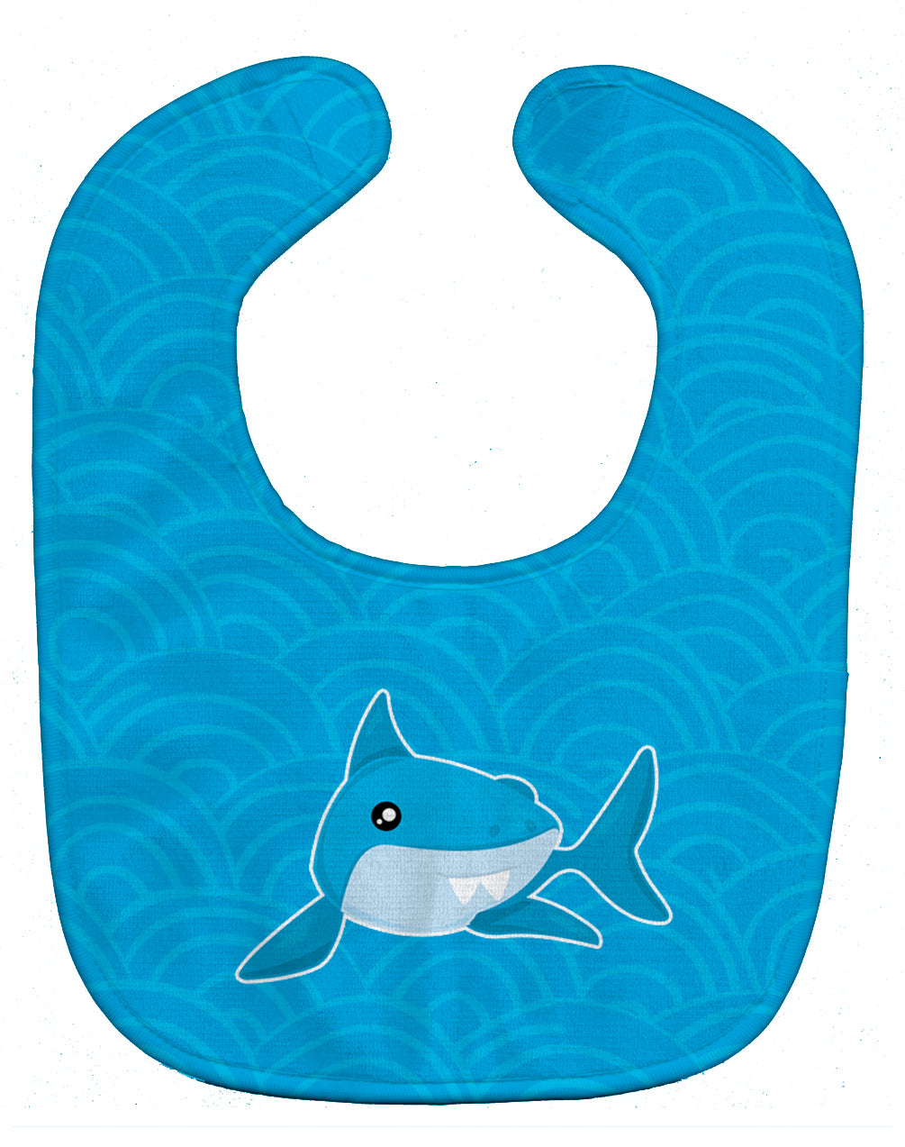 Shark with Waves Baby Bib Easy-Clean Baby Bib Baby Feeding Accessory Baby Mealtime Essential, 10 x 13, Multicolor