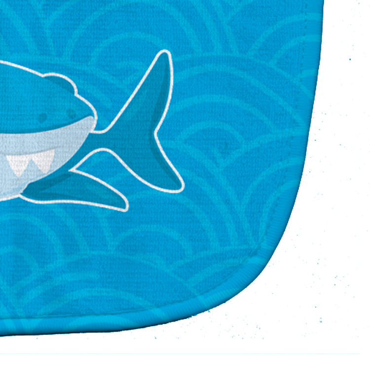 Shark with Waves Baby Bib Easy-Clean Baby Bib Baby Feeding Accessory Baby Mealtime Essential, 10 x 13, Multicolor