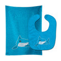 Shark with Waves Baby Bib & Burp Cloth Easy-Clean Baby Bib Baby Feeding Accessory Baby Mealtime Essential
