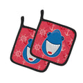 Shark Wide Open Pot Holder Set of 2 Heat Resistant Quilted Hot Pads 7.5 x 7.5 Inch, Insulated Kitchen Trivets for Cooking & Baking