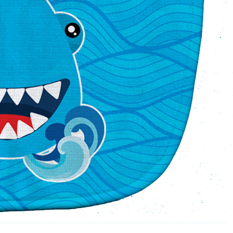 Shark Open Wide in Waves Baby Bib Easy-Clean Baby Bib Baby Feeding Accessory Baby Mealtime Essential, 10 x 13, Multicolor