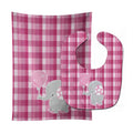 Elephant with Pink Balloon Baby Bib & Burp Cloth Easy-Clean Baby Bib Baby Feeding Accessory Baby Mealtime Essential
