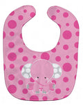 Elephant with Pink Polkadots Baby Bib Easy-Clean Baby Bib Baby Feeding Accessory Baby Mealtime Essential, 10 x 13, Multicolor