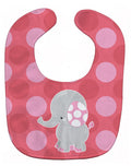 Elephant Big Polkadots Baby Bib Easy-Clean Baby Bib Baby Feeding Accessory Baby Mealtime Essential, 10 x 13, Multicolor