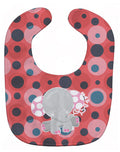 Elephant Lots of Polkadots Baby Bib Easy-Clean Baby Bib Baby Feeding Accessory Baby Mealtime Essential, 10 x 13, Multicolor