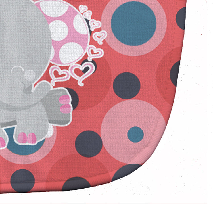 Elephant Lots of Polkadots Baby Bib Easy-Clean Baby Bib Baby Feeding Accessory Baby Mealtime Essential, 10 x 13, Multicolor