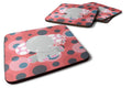Elephant Lots of Polkadots Foam Coasters Set of 4 Cup Coasters for Indoor Outdoor, Tabletop Protection, Anti Slip, Mouse pad Material