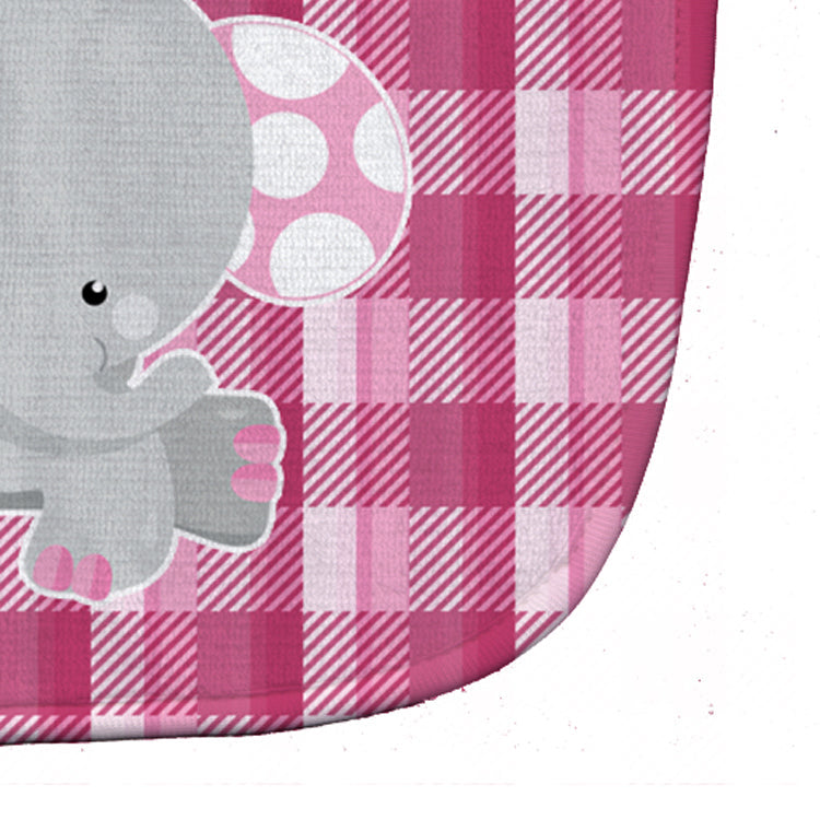 Elephant Pink Gingham Baby Bib Easy-Clean Baby Bib Baby Feeding Accessory Baby Mealtime Essential, 10 x 13, Multicolor