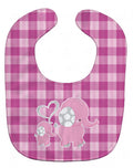 Elephant and Baby Baby Bib Easy-Clean Baby Bib Baby Feeding Accessory Baby Mealtime Essential, 10 x 13, Multicolor